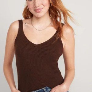 Old Navy | 2X | Brown V Neck Rib Sweater Tank Top